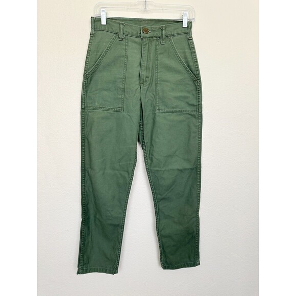 Stan Ray Vintage Fatigue Army Green Pants Tapered Leg Cotton Mens 28x32 Waist 28 - Picture 2 of 11